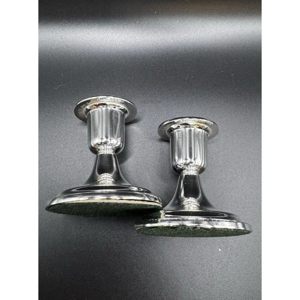 International Silver Co Mayfair 408 Silverplate Candlesticks Pair England NOS